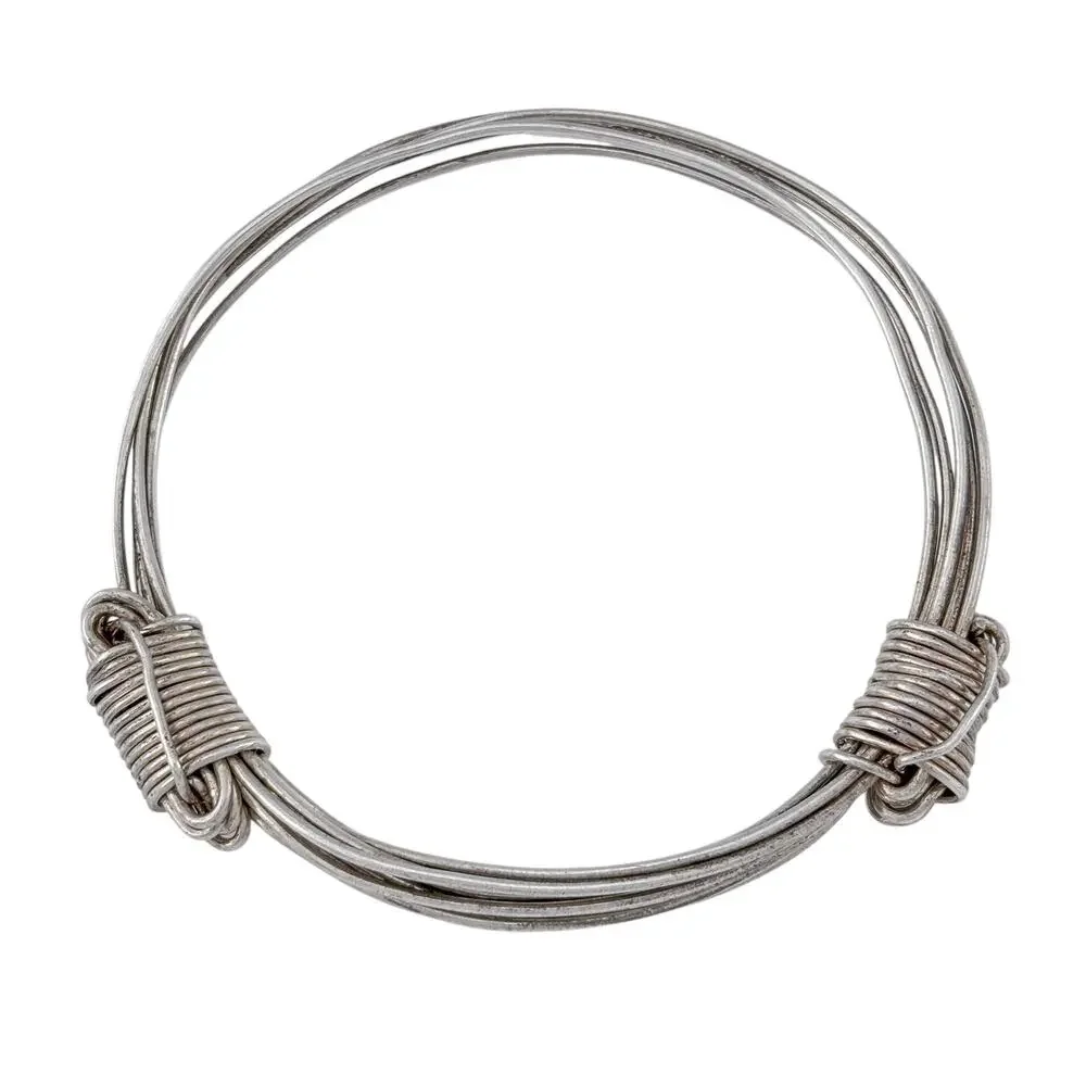 Vintage Sterling Silver 925 Multi Wire Coiled Bangle Bracelet 7